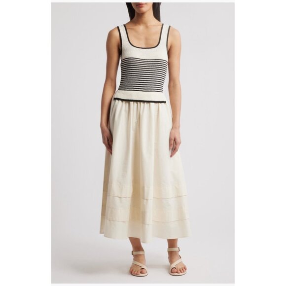 Moon River Striped Knit Top Maxi Dress Size Medium 6 US New With Tag - Picture 1 of 5